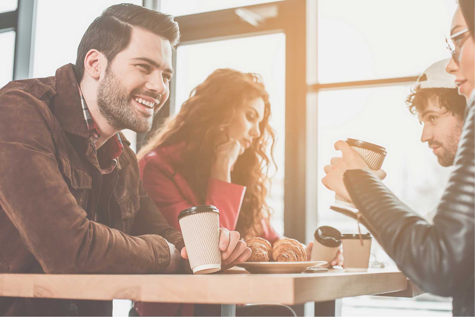 Friends getting coffee